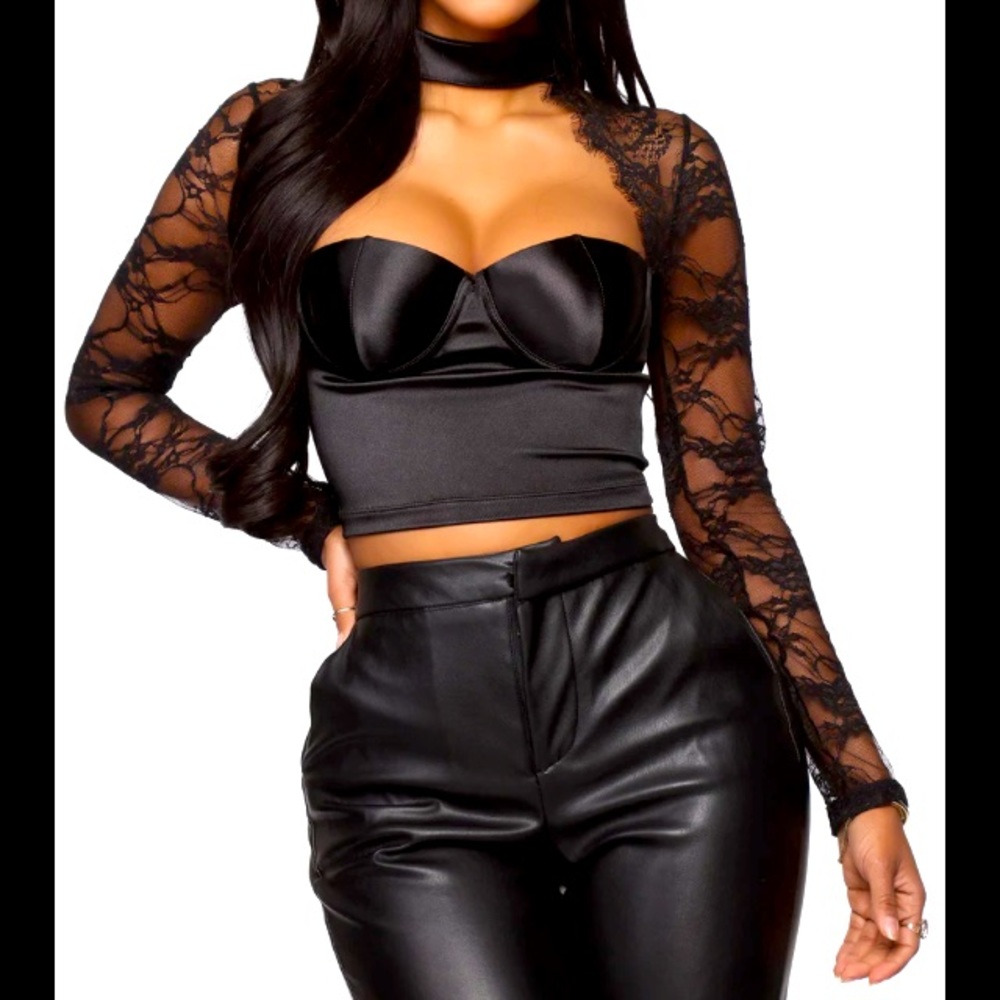 Black Goth Crop Top